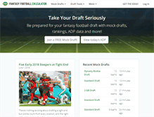 Tablet Screenshot of fantasyfootballcalculator.com